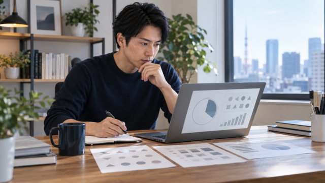 コンサル転職のWebテストを対策する様子