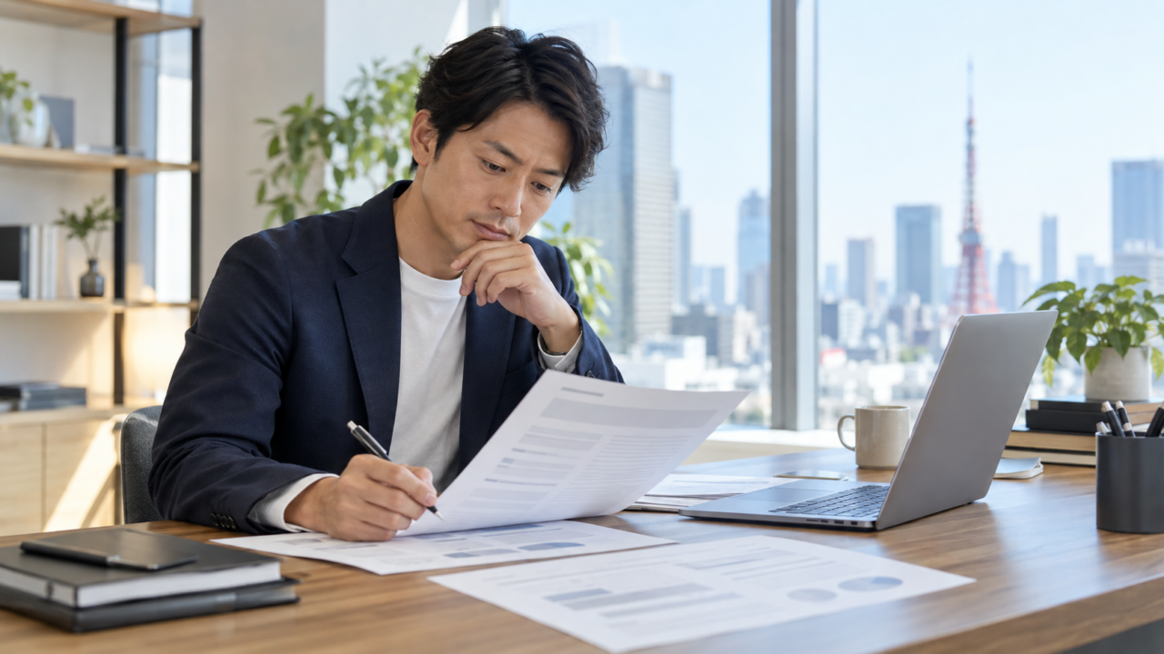 コンサル転職向けの職務経歴書を作成する様子